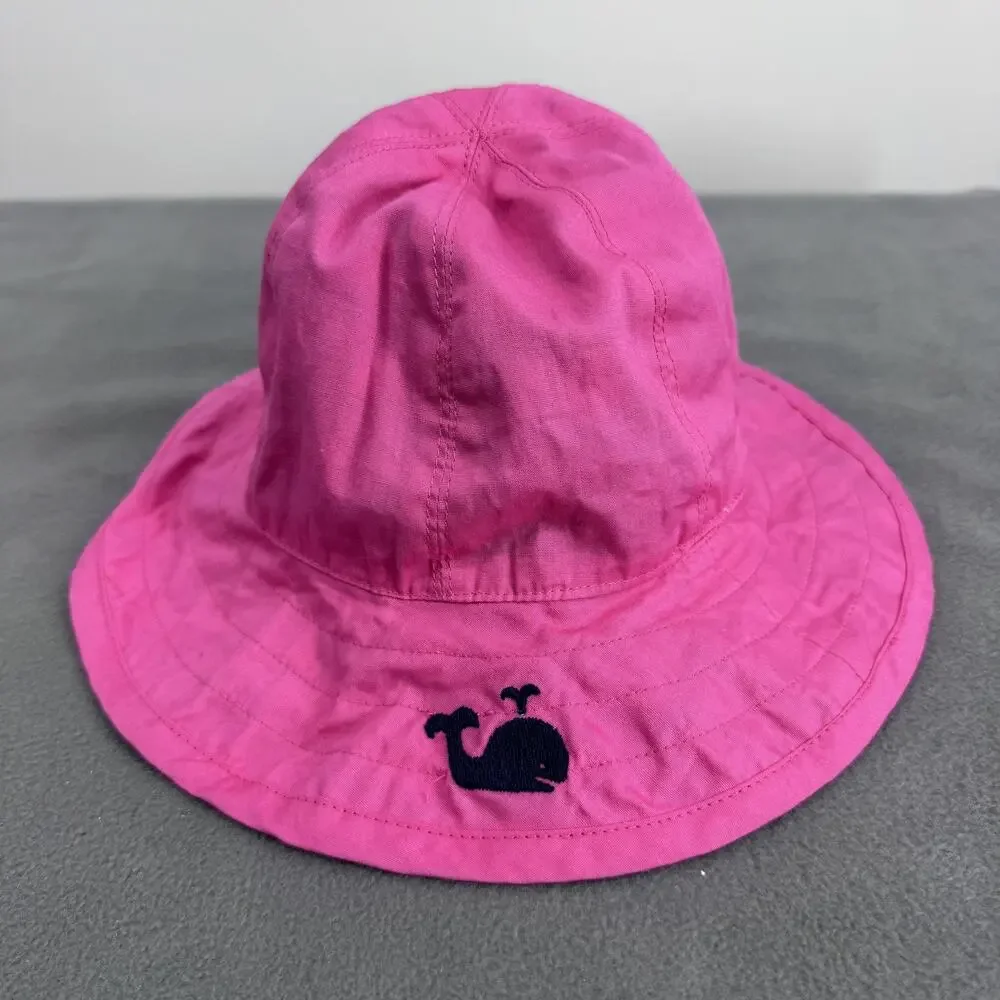 Pottery Barn Kids Whale Bucket Hat Pink Navy Reversible Baby Sun Hat